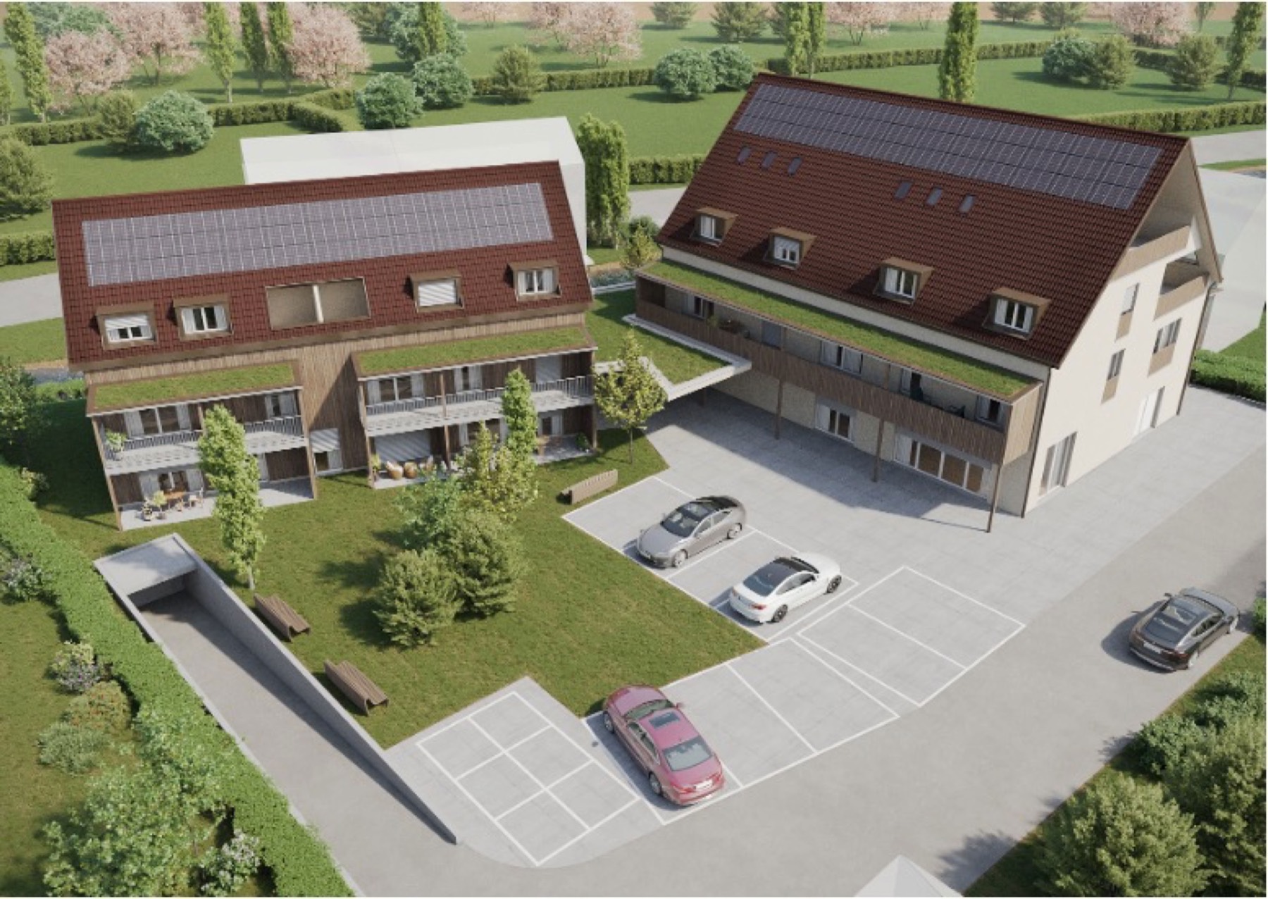 Visualisierung der Überbauung, Sicht von der Schmelzistrasse
